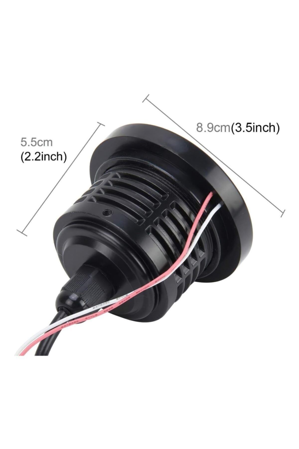Mercekli Angel Yuvarlak Led Beyaz Sis Farı 8.9cm Metal Gövde