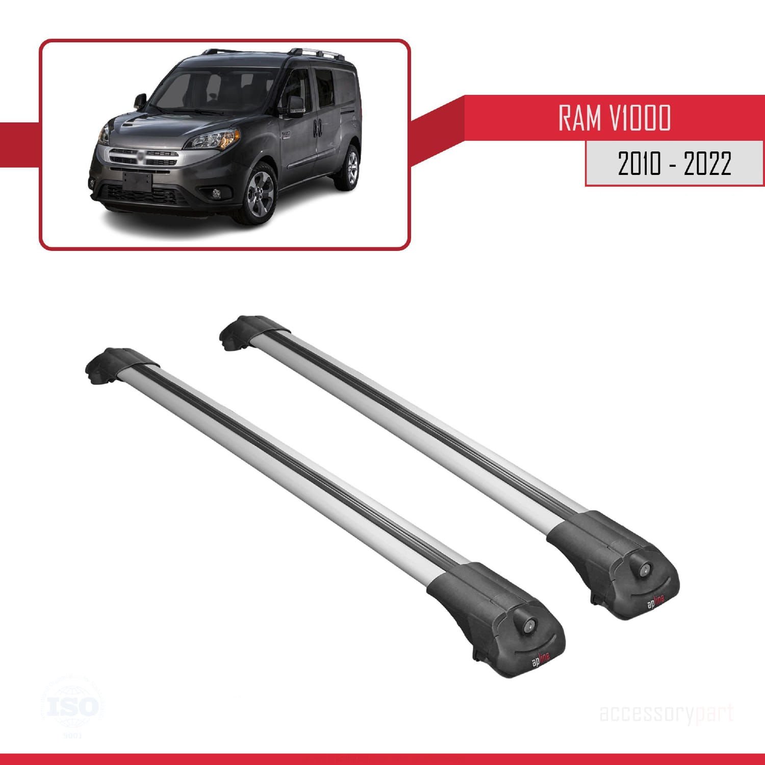 Ram V1000 2010-2022 Arası ile uyumlu ACE-1 Ara Atkı Tavan Barı GRİ