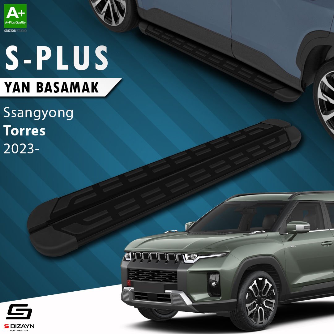 S-Dizayn Ssangyong Torres S-Plus Siyah Yan Basamak 183 Cm 2023 Üzeri