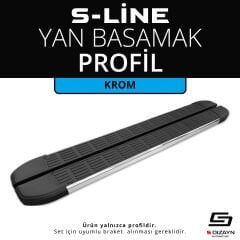S-Dizayn S-Line Krom Yan Basamak Profil 183 Cm Etekli 36lık