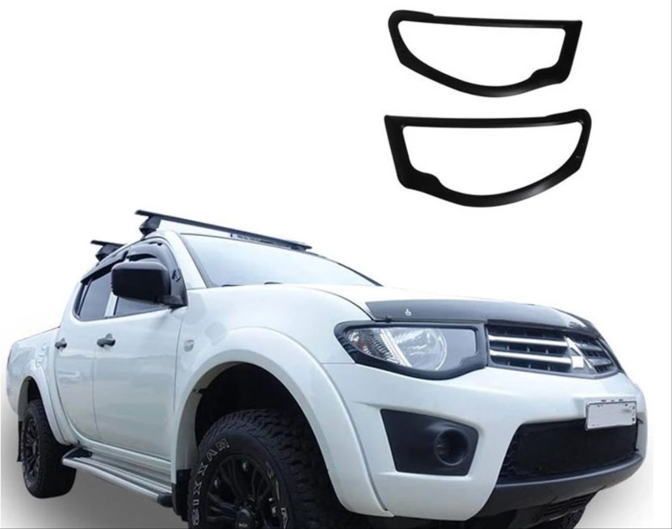 Mitsubishi L200 Uyumlu 2008-2011 Far Çerçeve Kaplama Siyah