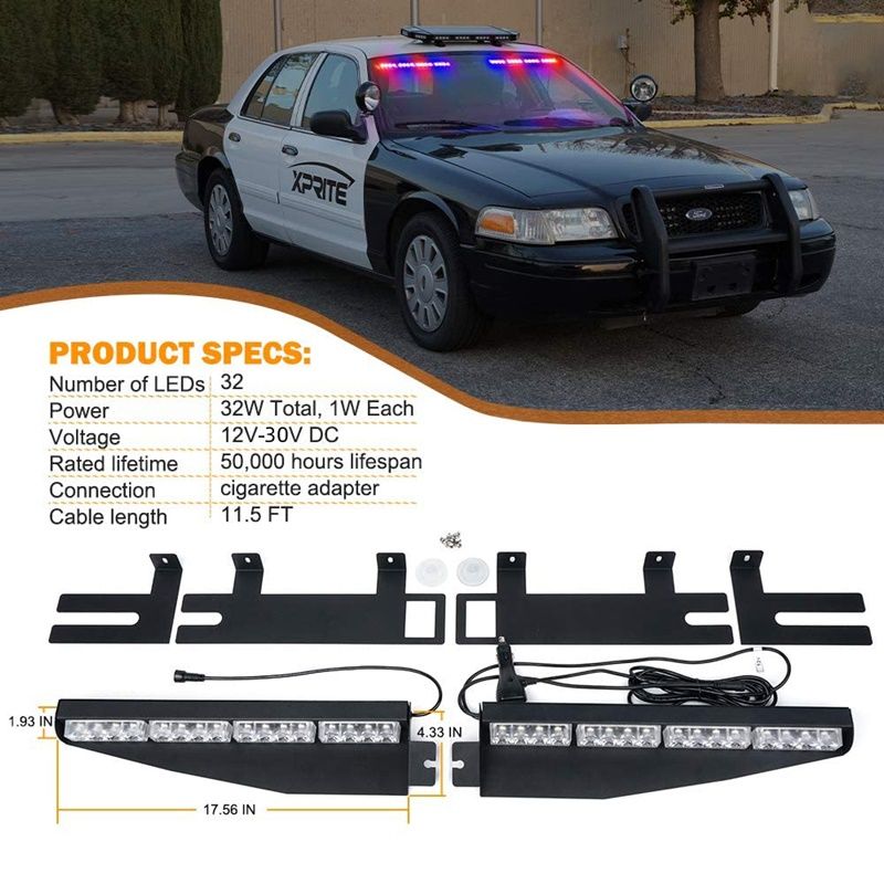 Çakar lamba vantuzlu 2'li set 12-30v kırmızı-mavi / LAPA542