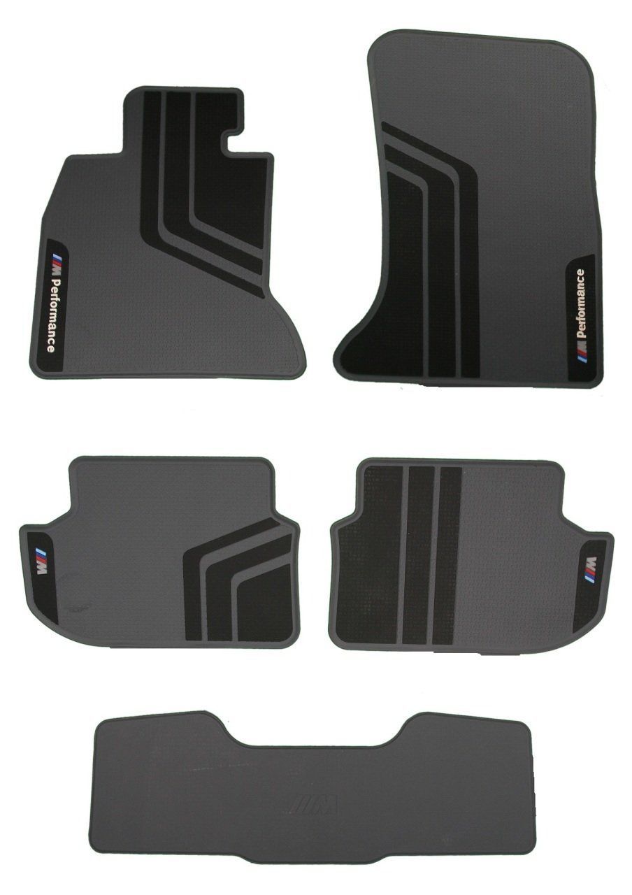 Bmw F10 Uyumlu Paspas Takımı Lateks 5 Serisi 2011+ Gri - Siyah M.Performance Parça
