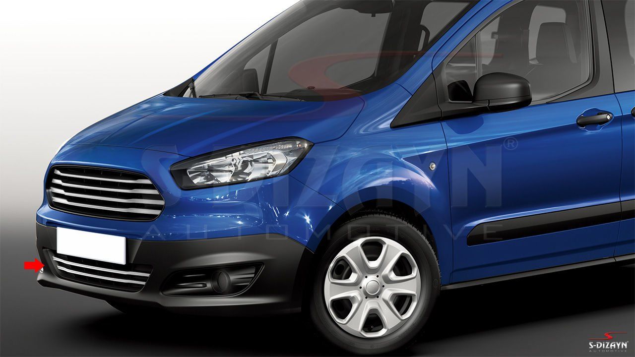 Ford Courier Uyumlu Krom Ön Tampon Çıta 2 Parça. Orj Model Geniş Model 2014-2017