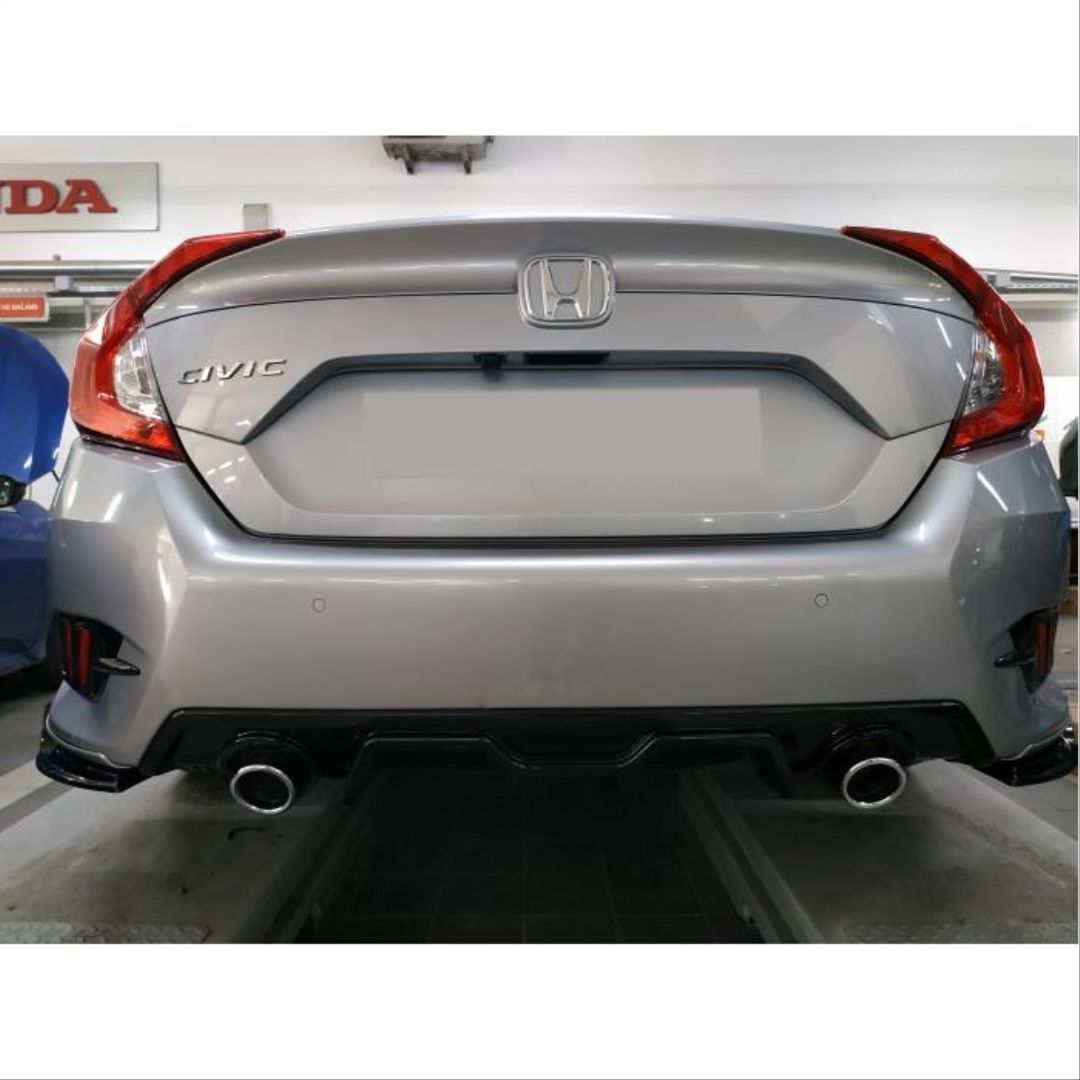 Honda Civic Uyumlu Fc5 2016-2021 Difüzör Yeni Model Mat Siyah
