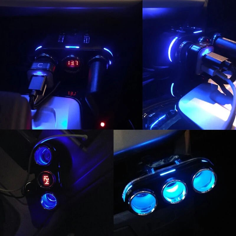 3'lü çakmak soketi 12V-24V 10A / ICCA114