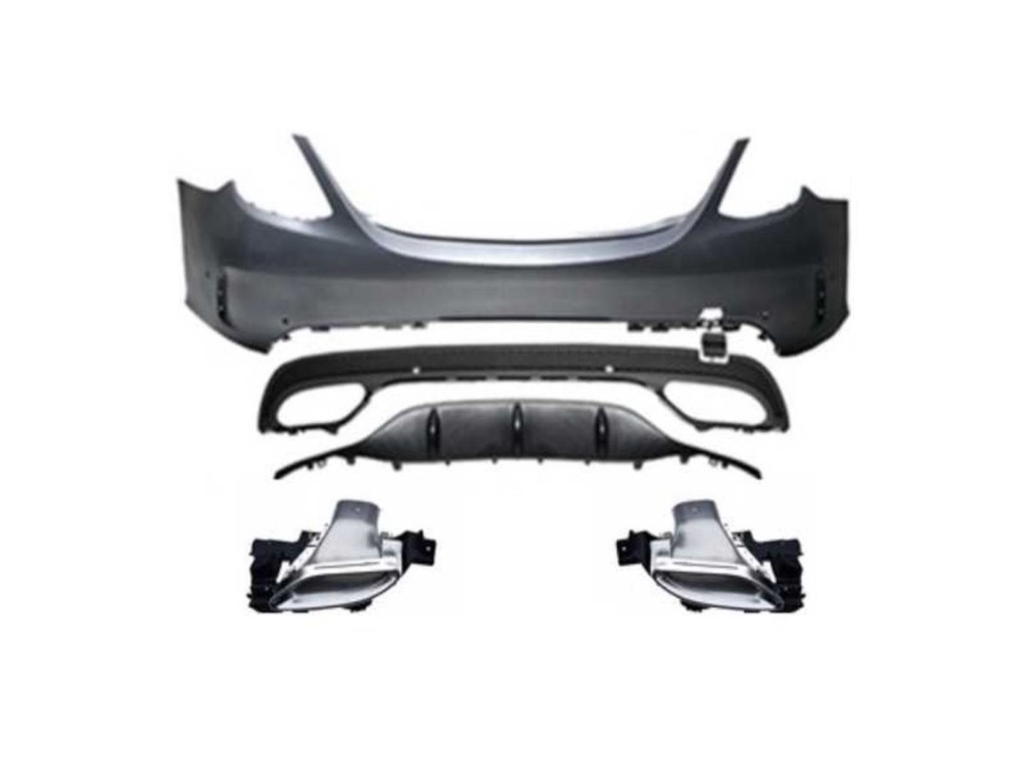 Mercedes W205 Uyumlu C Serisi Makyajlı Oem Amg Arka Tampon & Egzoz