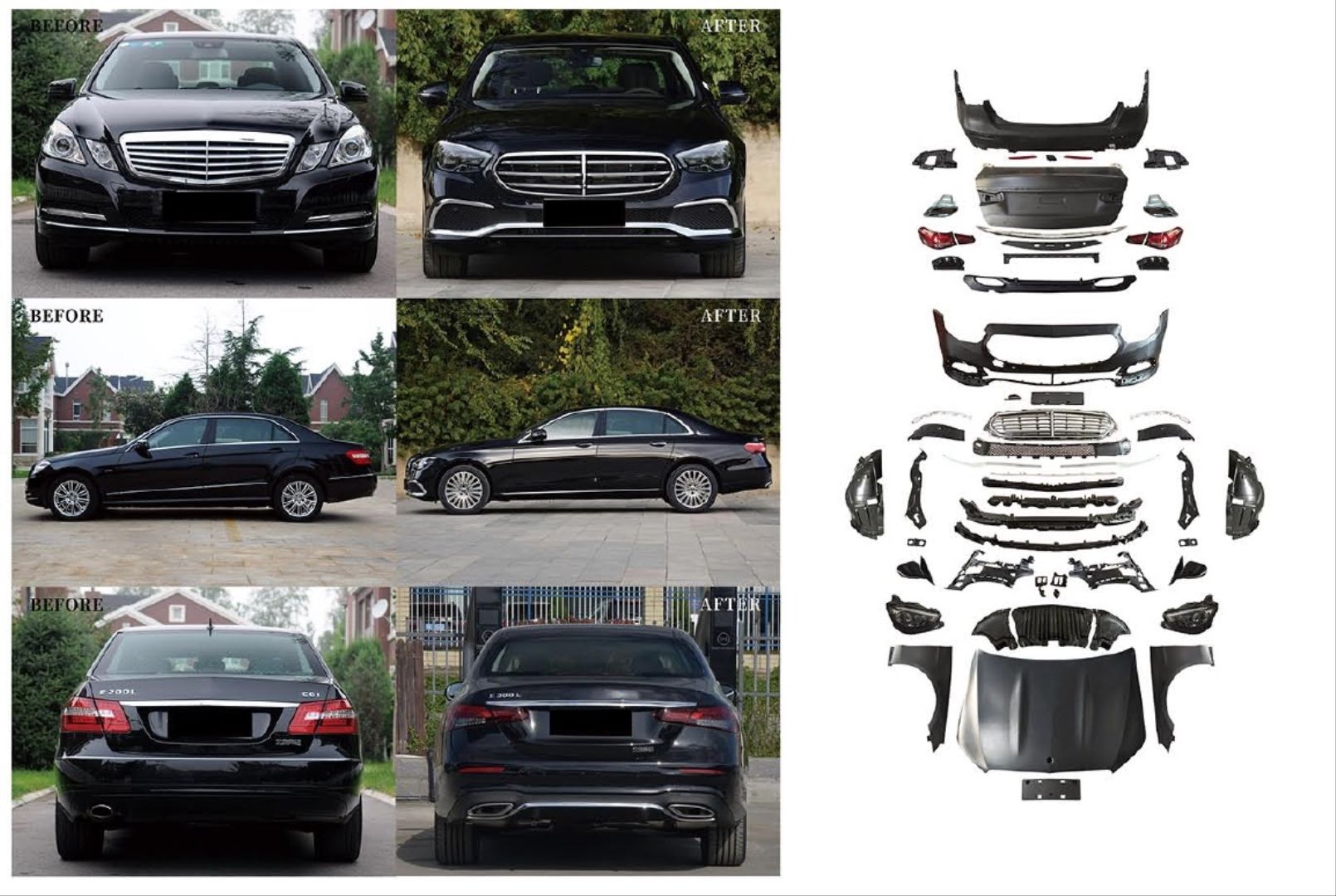 W212 (2011-2013) İçin 2020+ W213 Exclusive Görünüm Full Facelift Body Kıt