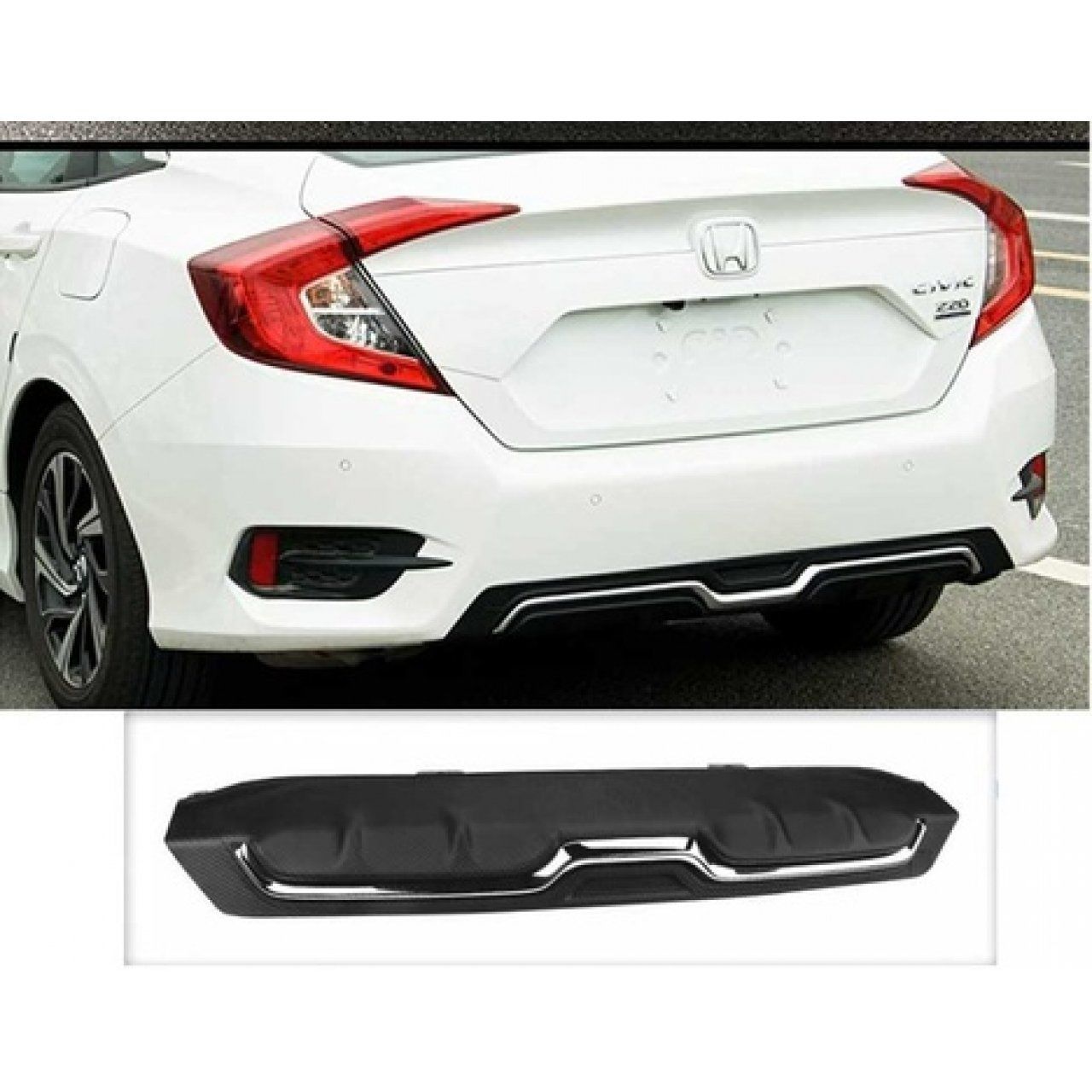 Honda Civic Uyumlu Fc5 2016-2021 Difüzör Karbon
