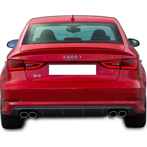 Audi A3 Uyumlu 8V (2017-2019) S3 Style Arka Tampon Difüzör (Plastik)