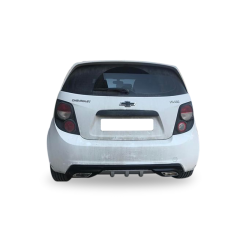 Chevrolet Aveo Uyumlu Hatchback Egzoz Görünümlü Universal Arka Tampon Eki - Difüzör (Plastik)