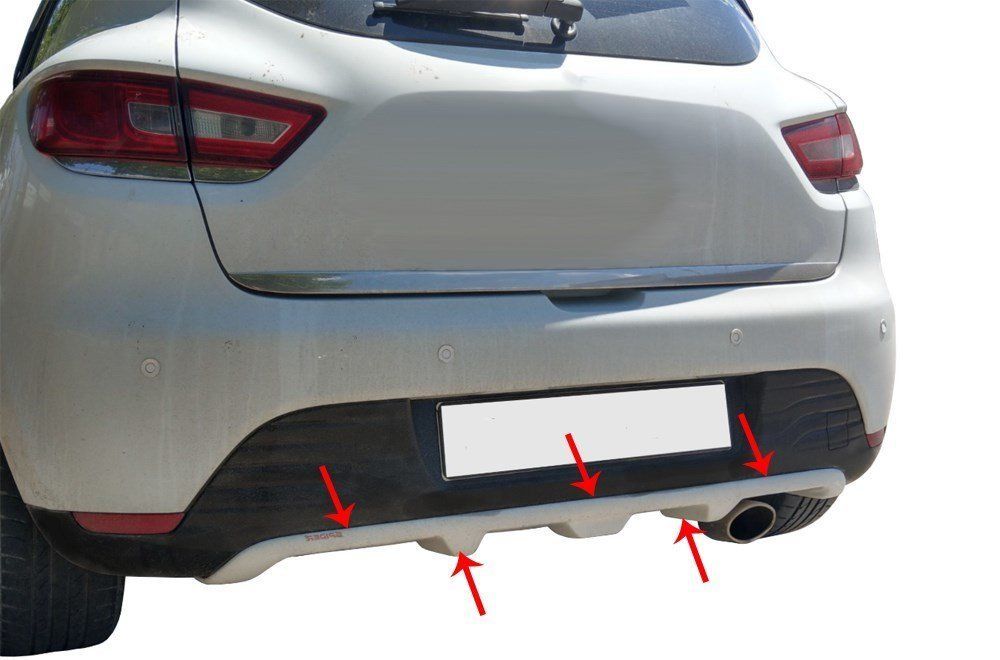 Renault Clio Uyumlu 4 Arka Orta Tampon Difüzör Fiber 2013-2019