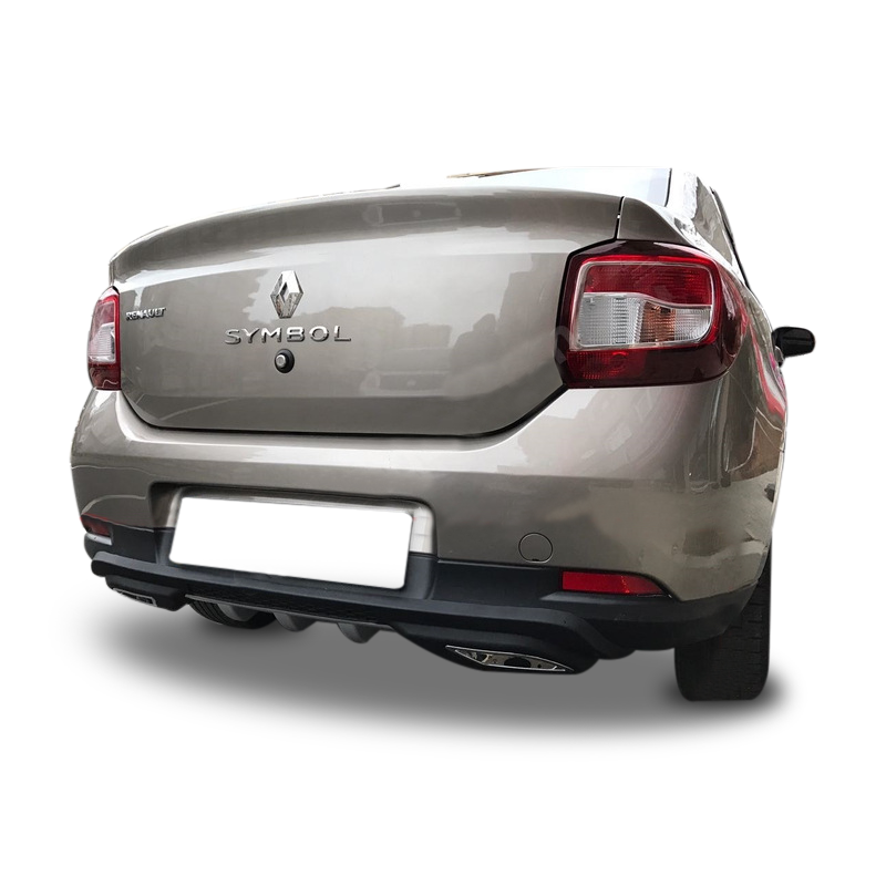 Renault Symbol Uyumlu Egzoz Görünümlü Universal Arka Tampon Eki - Difüzör (Plastik)