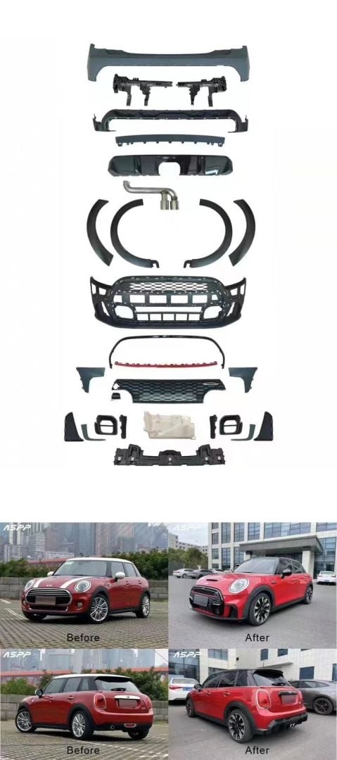 Cooper F55 Uyumlu İçin (4 Kapı) Jcw Body Kit - Makyajlı Görünüm Full Set Parça