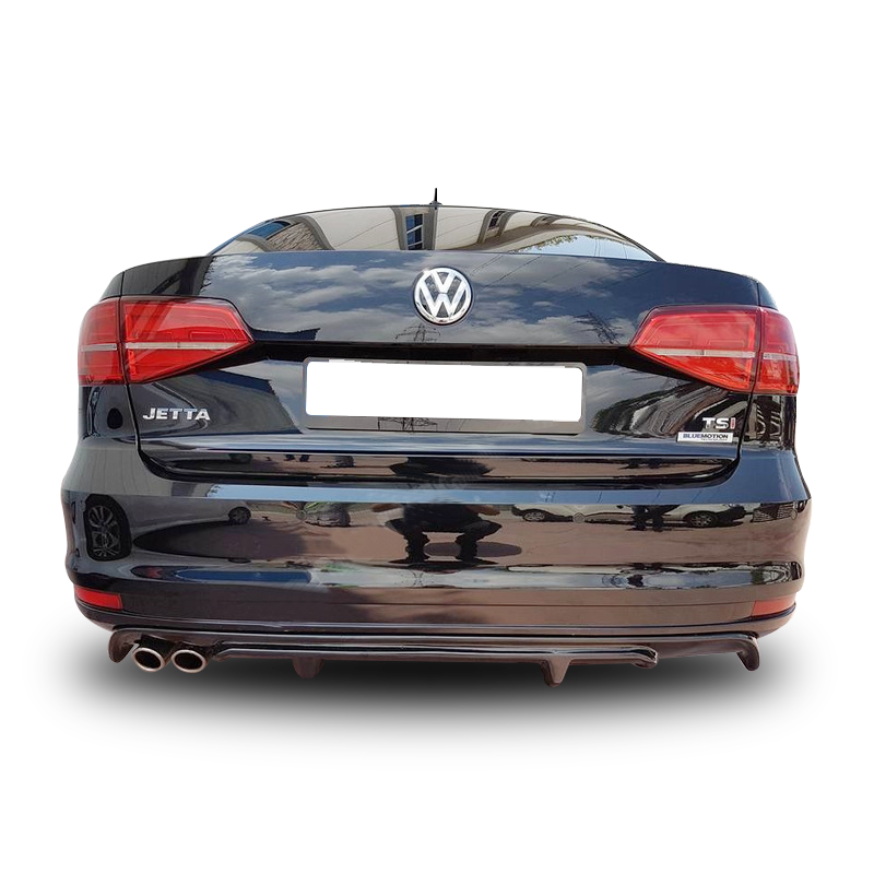 Volkswagen Jetta Uyumlu 6 (2015-2017) Makyajlı R Arka Tampon Eki - Difüzör (Plastik)