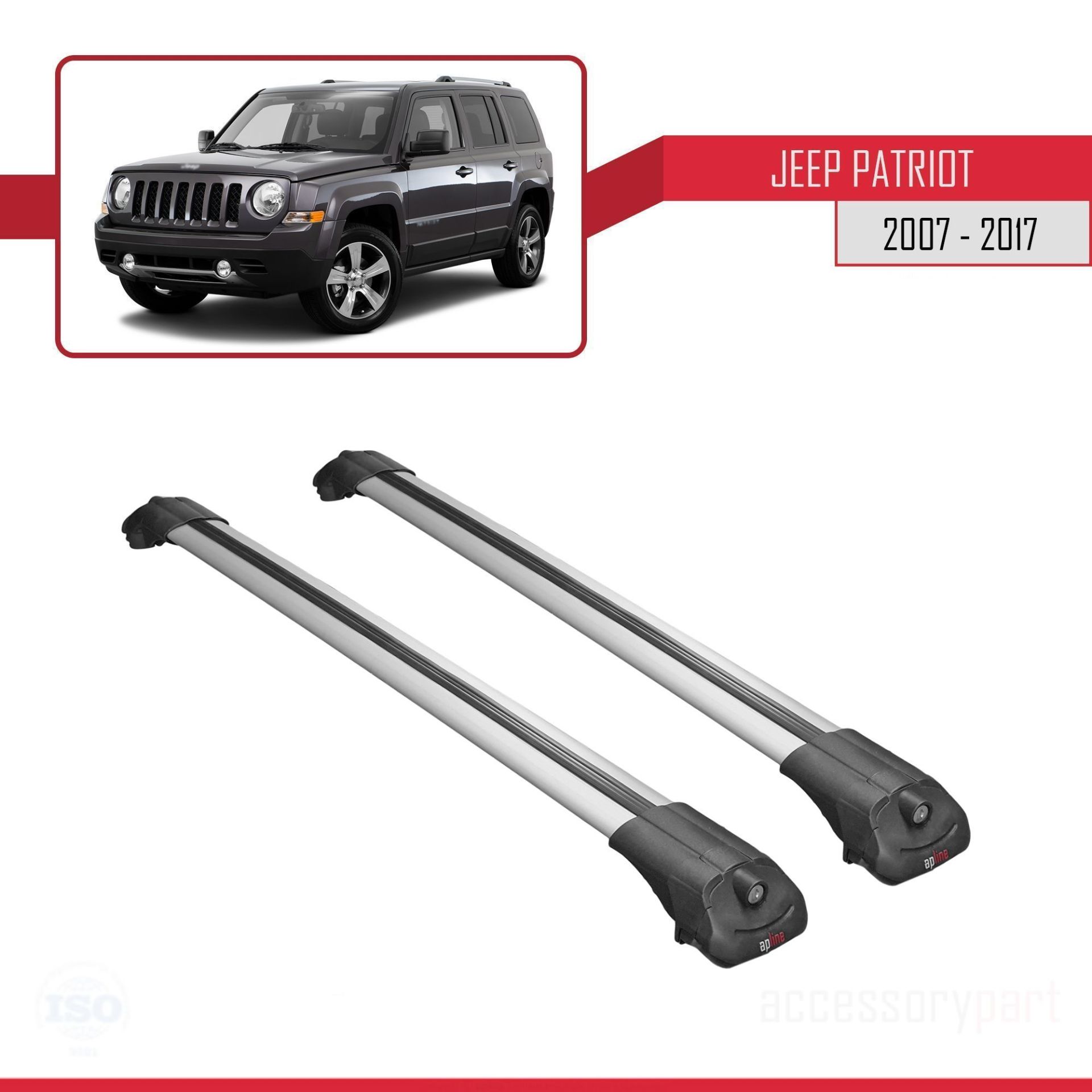 Jeep Patriot 2007-2017 Arası ile uyumlu ACE-1 Ara Atkı Tavan Barı GRİ