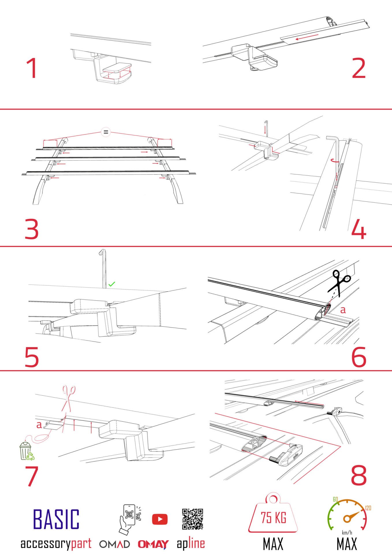Mercedes X Class 2018 ve Sonrası ile uyumlu Basic Model Ara Atkı Tavan Barı SİYAH 3 ADET