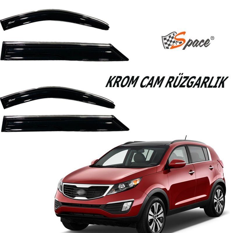 Krom Cam Rüzgarlığı Kia Sportage 2011-2017/ Caru415