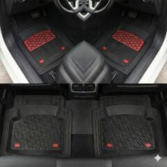 Safir Ford Uyumlu Kuga Havuzlu Universal Paspas Krom Kırmızı Parça