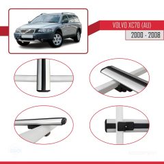 Volvo XC70 (AU) 2000-2008 Arası ile uyumlu Basic Model Ara Atkı Tavan Barı GRİ 3 ADET