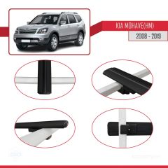 Kia Mohave (HM) 2008-2019 Arası ile uyumlu Basic Model Ara Atkı Tavan Barı SİYAH 3 ADET