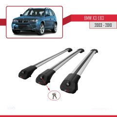 BMW X3 E83 2003-2010 Arası ile uyumlu ACE-1 Ara Atkı Tavan Barı GRİ 3 ADET BAR