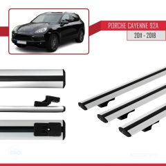 Porsche Cayenne 92A 2011-2018 Arası ile uyumlu Basic Model Ara Atkı Tavan Barı GRİ 3 ADET