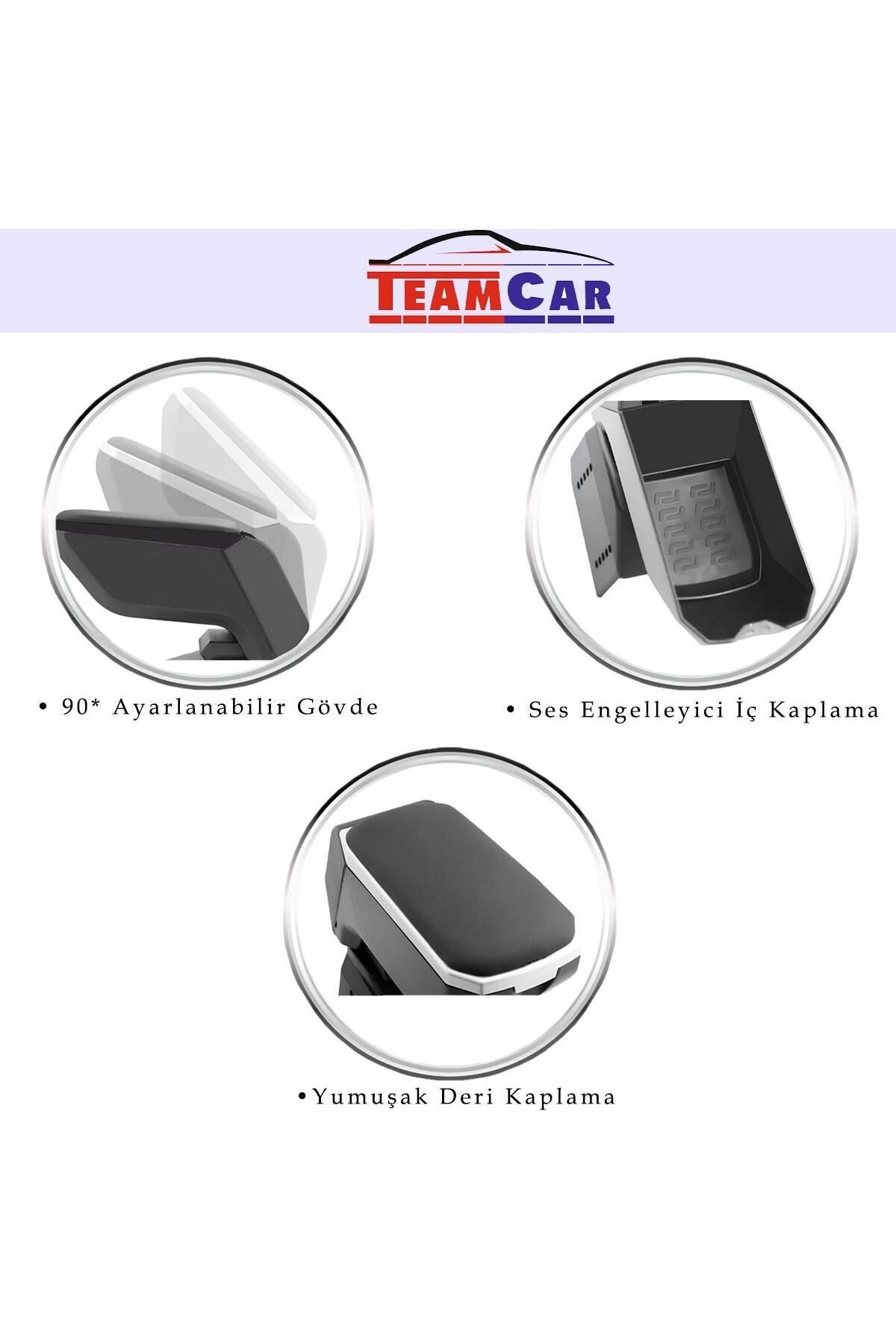 Volkswagen Caddy 2005-2011 ile Uyumlu Araca Özel Kol Dayama Sürgülü Kolçak Lüks Siyah