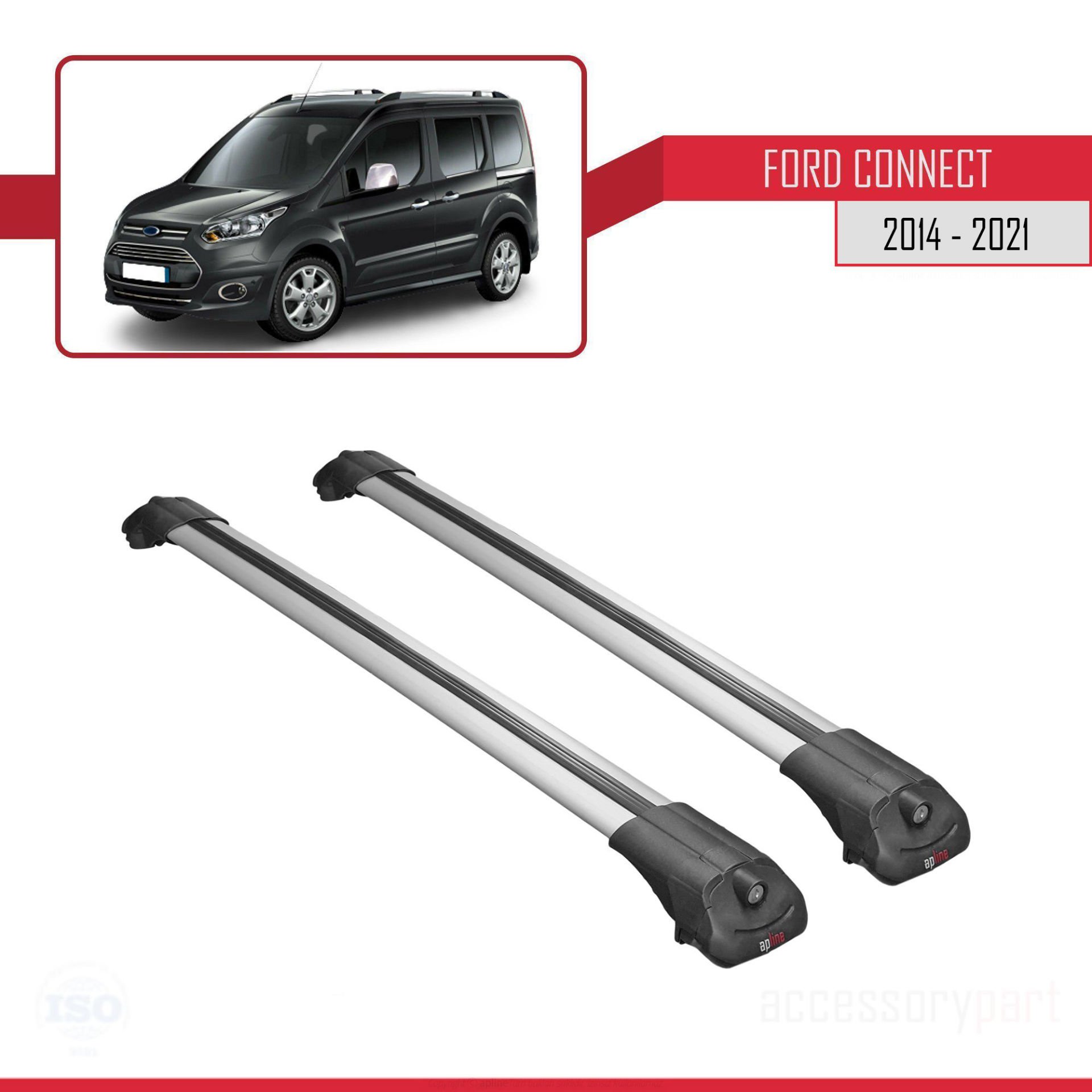 Ford Connect 2014-2021 Arası ile uyumlu ACE-1 Ara Atkı Tavan Barı GRİ