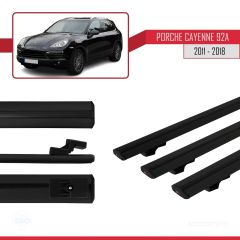 Porsche Cayenne 92A 2011-2018 Arası ile uyumlu Basic Model Ara Atkı Tavan Barı SİYAH 3 ADET