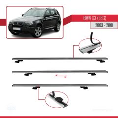 BMW X3 E83 2003-2010 Arası ile uyumlu Basic Model Ara Atkı Tavan Barı GRİ 3 ADET