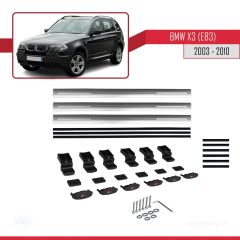 BMW X3 E83 2003-2010 Arası ile uyumlu Basic Model Ara Atkı Tavan Barı GRİ 3 ADET