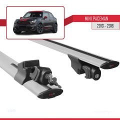 Mini Paceman 2013-2016 Arası ile uyumlu HOOK Model Anahtar Kilitli Ara Atkı Tavan Barı GRİ