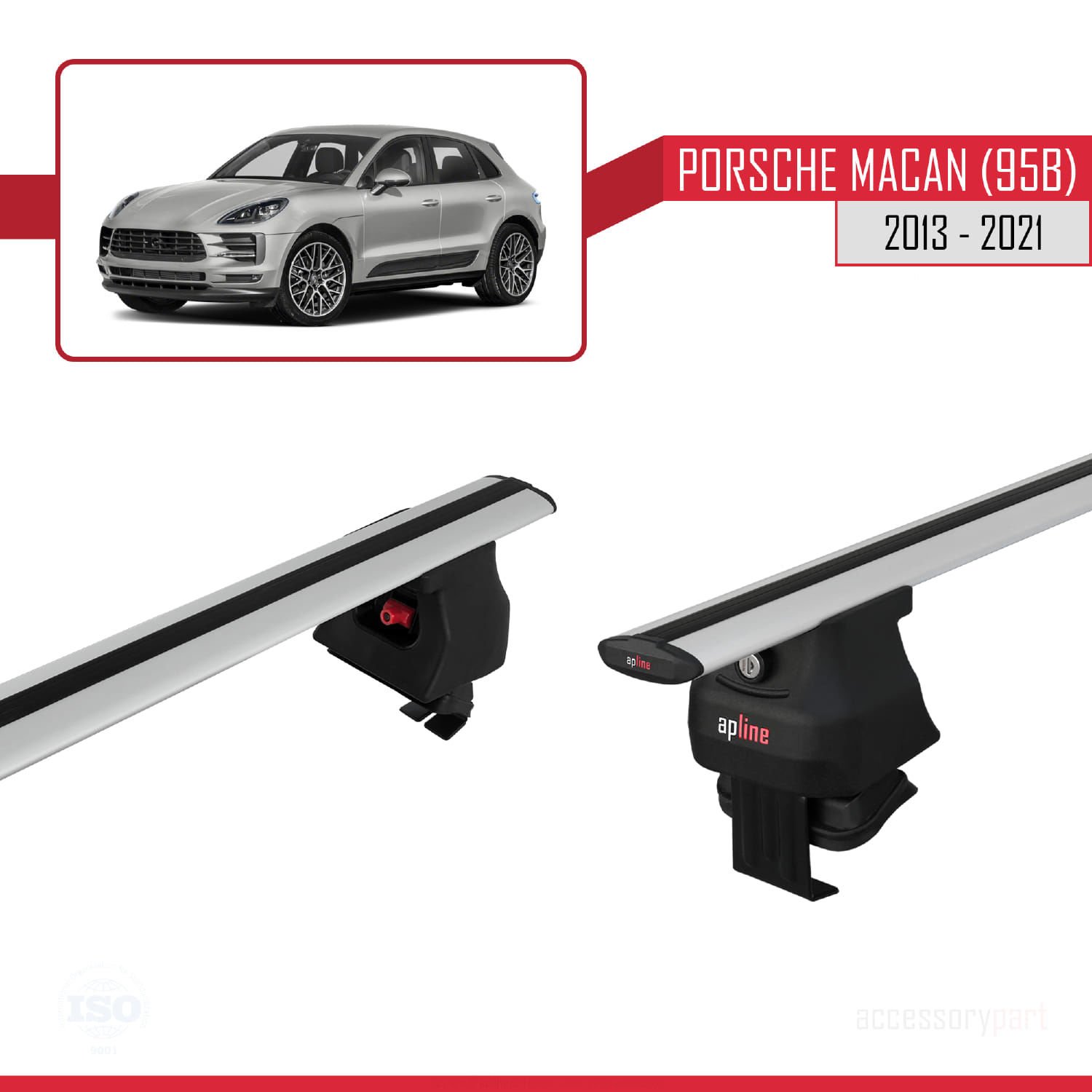 Porsche Macan (95B) 2013-2021 Arası ile uyumlu ACE-4 Ara Atkı Tavan Barı GRİ