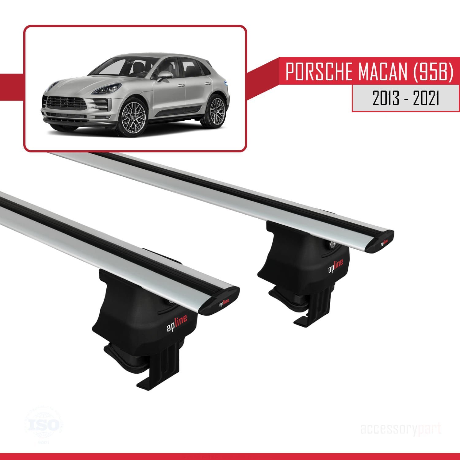 Porsche Macan (95B) 2013-2021 Arası ile uyumlu ACE-4 Ara Atkı Tavan Barı GRİ