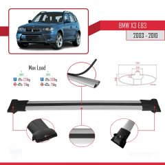 BMW X3 E83 2003-2010 Arası ile uyumlu FLY Model Ara Atkı Tavan Barı GRİ 3 ADET BAR