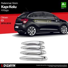 Citroen C3 Uyumlu Krom Kapı Kolu 4 Kapı 2010-2016