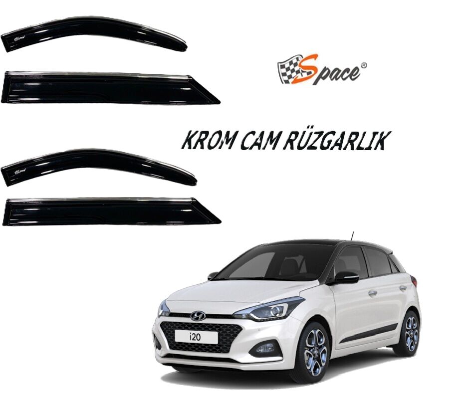 Krom Cam Rüzgarlığı 1,2Mm Hyundai İ20 2014 4'Lü / Caru437