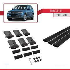 BMW X3 E83 2003-2010 Arası ile uyumlu FLY Model Ara Atkı Tavan Barı SİYAH 3 ADET BAR
