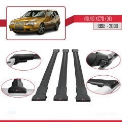 Volvo XC70 (DE) 1998-2000 Arası ile Uyumlu FLY Model Ara Atkı Tavan Barı SİYAH 3 ADET BAR