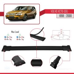 Volvo XC70 (DE) 1998-2000 Arası ile Uyumlu FLY Model Ara Atkı Tavan Barı SİYAH 3 ADET BAR