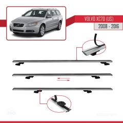 Volvo XC70 (US) 2008-2016 Arası ile uyumlu Basic Model Ara Atkı Tavan Barı GRİ 3 ADET