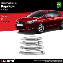 Citroen C4 Uyumlu Hatchback Krom Kapı Kolu 4 Kapı 2010-2020