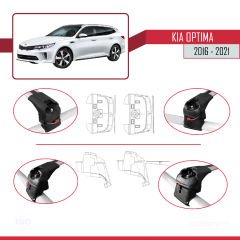 Kia Optima 2016-2021 Arası ile uyumlu ACE-2 Ara Atkı Tavan Barı GRİ