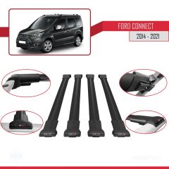 Ford Connect 2014-2021 Arası ile uyumlu FLY Model Ara Atkı Tavan Barı SİYAH 4 ADET BAR