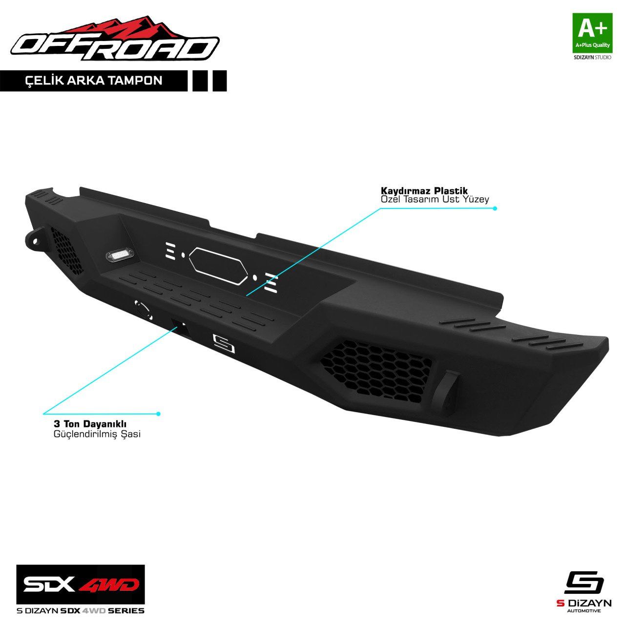 umlu Off Road Mitsubishi L200 4 Çelik Arka Tampon V1 Izgaralı 2006-2011