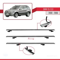 BMW X5 (E53) 2000-2006 Arası ile uyumlu Basic Model Ara Atkı Tavan Barı GRİ 3 ADET