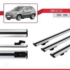 BMW X5 (E53) 2000-2006 Arası ile uyumlu Basic Model Ara Atkı Tavan Barı GRİ 3 ADET