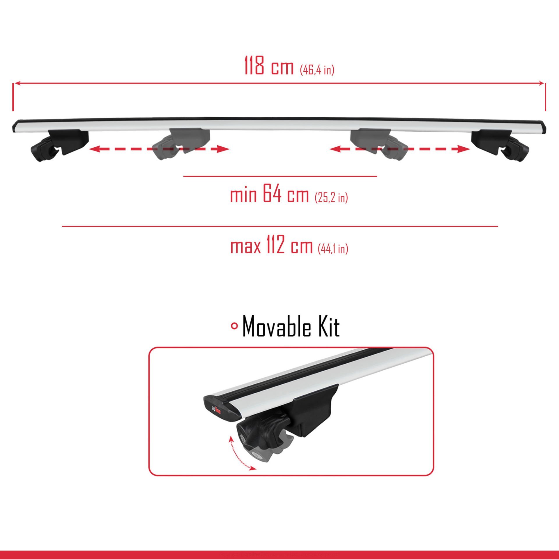 Mitsubishi ASX / RVR (MK3) 2010-2023 Arası ile uyumlu HOOK Model Anahtar Kilitli Ara Atkı Tavan Barı GRİ