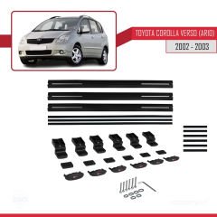 Toyota Corolla Verso (AR10) 2002-2003 Arası ile uyumlu Basic Model Ara Atkı Tavan Barı SİYAH 3 ADET